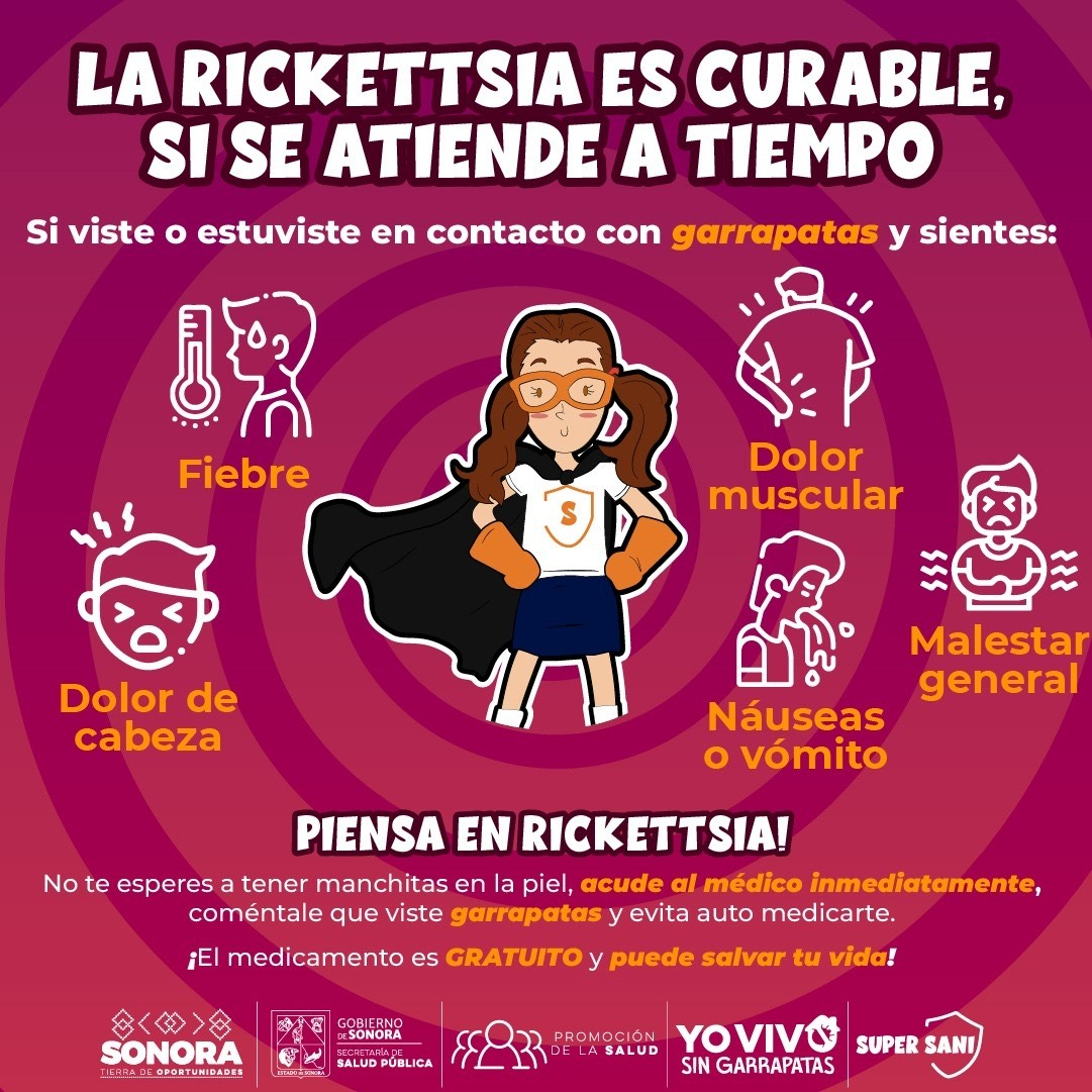 Hermosillo, Sonora; 24 de julio de 2024.- Salud Sonora trabaja todo el año contra la rickettsiosis