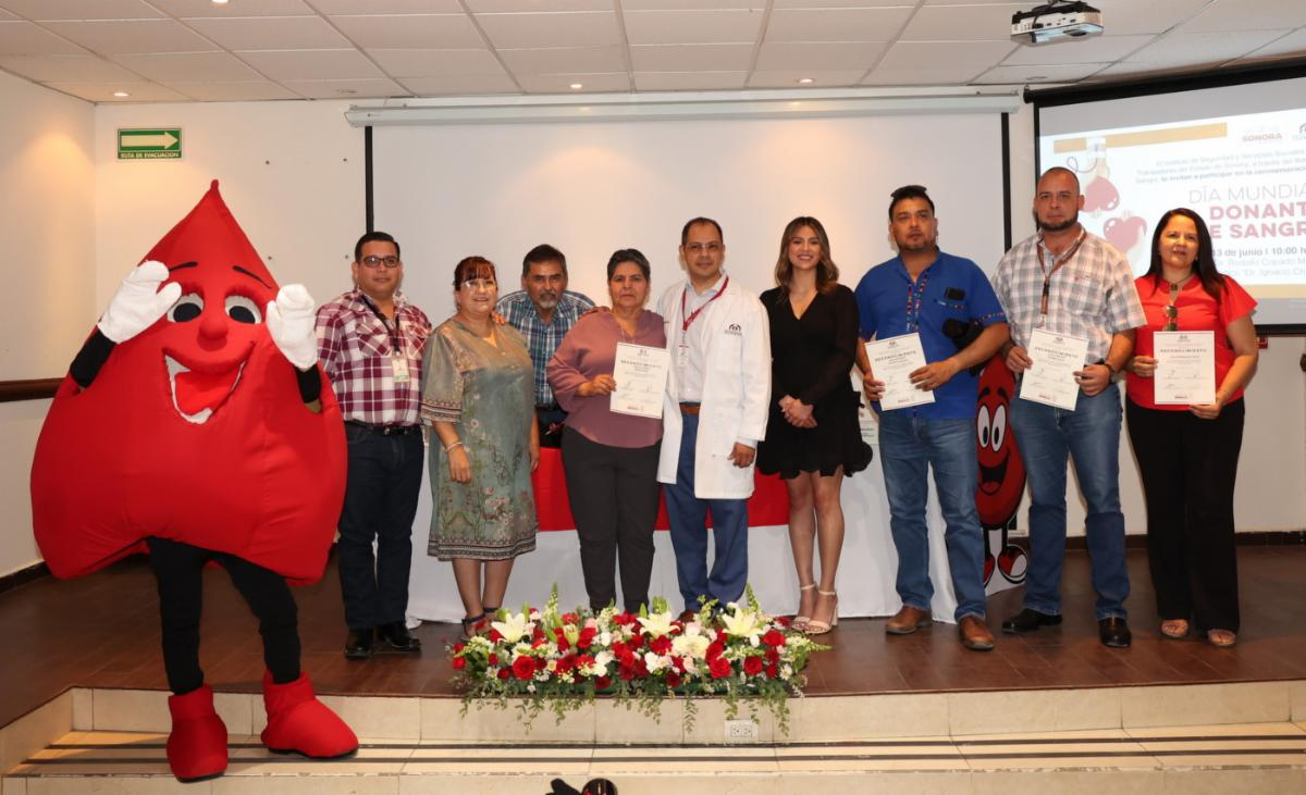  Hermosillo, Sonora; 13 de junio de 2024.-Reconoce Isssteson a donadores altruistas de sangre