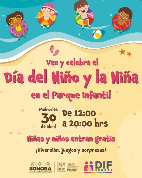 Sonora; 30 de abril de 2025.-🎉 Diversión garantizada en el Parque Infantil DIF Sonora este 30 de abril
