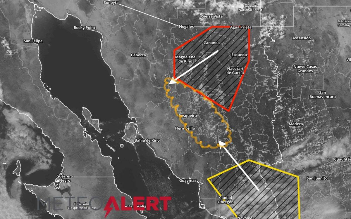 Hermosillo, Sonora 03 Agosto 2026.-🌧️⚠️ Pronostican lluvias para Hermosillo esta noche; norte de Sonora registra mayor potencial de tormentas