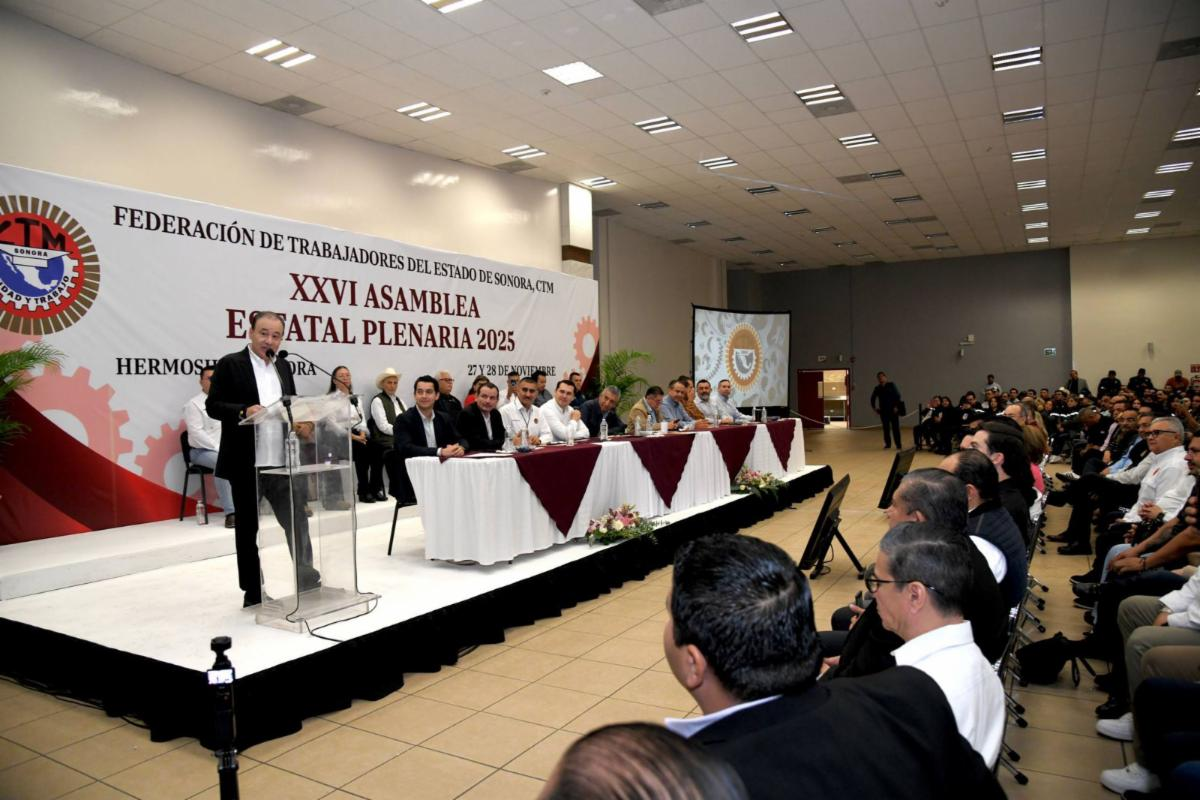 Hermosillo, Sonora; 27 de noviembre de 2025.-Reconoce CTM avances y acciones de Gobernador Durazo en beneficio de los trabajadores