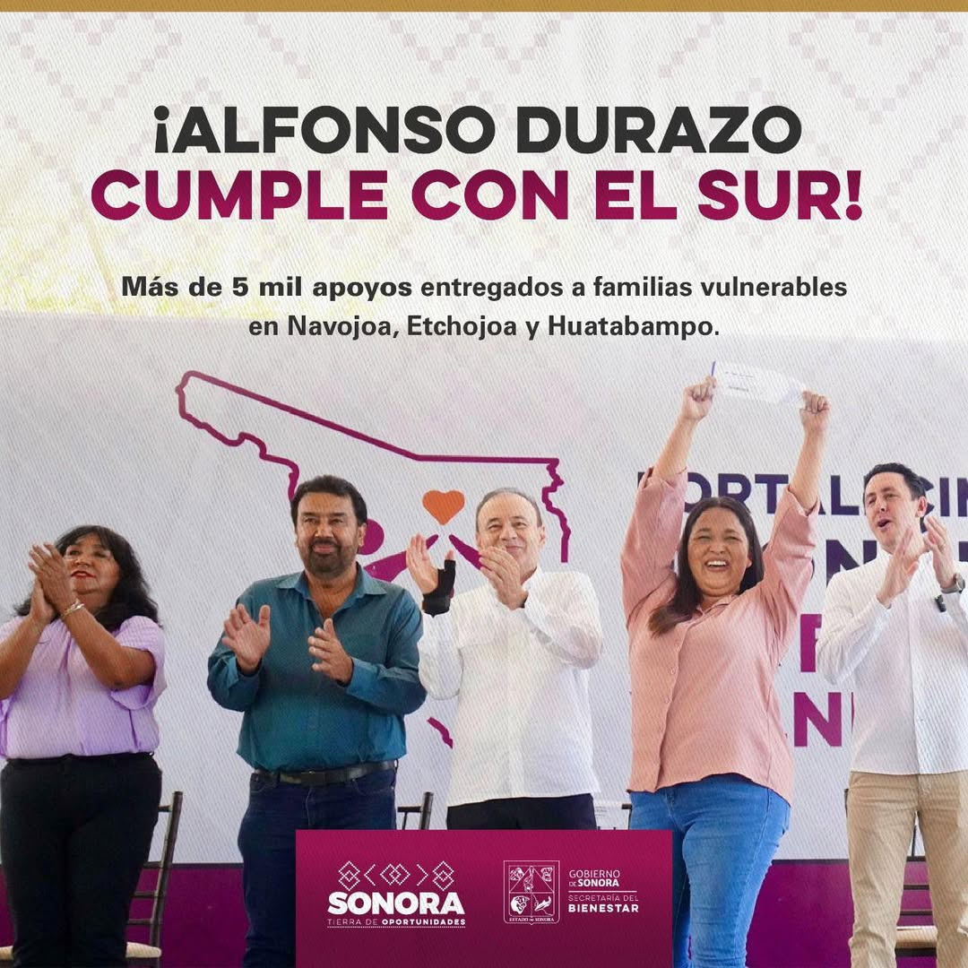  Sonora; 16 de junio del 2025.-El Gobierno del Estado de Sonora, con el impulso del gobernador Alfonso Durazo, fortalece el apoyo a familias vulnerables en el sur del estado