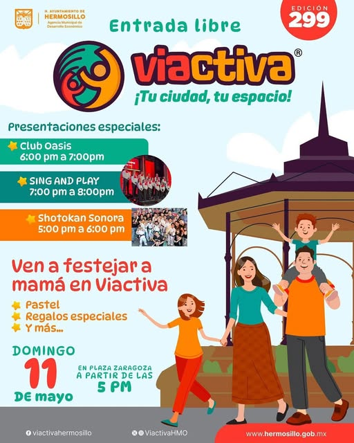 Hermosillo, Sonora; 11 de mayo de 2025.-Gobierno de Hermosillo celebra a mamá en Vía Activa