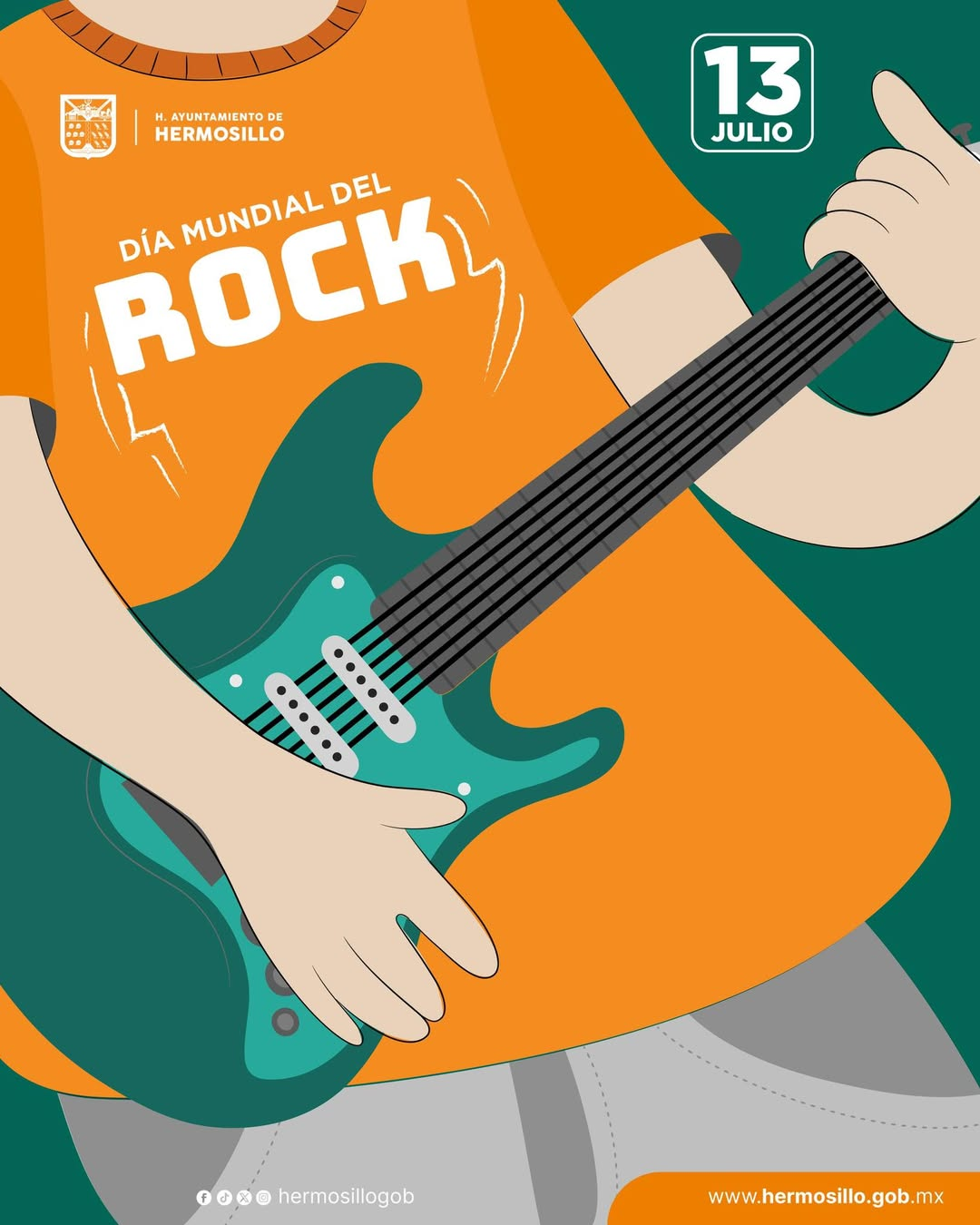 Hermosillo, Sonora; 13 de julio del 2025.-El Gobierno de Hermosillo celebra el Día Mundial del Rock: Música que mueve el alma y hace vibrar el corazón