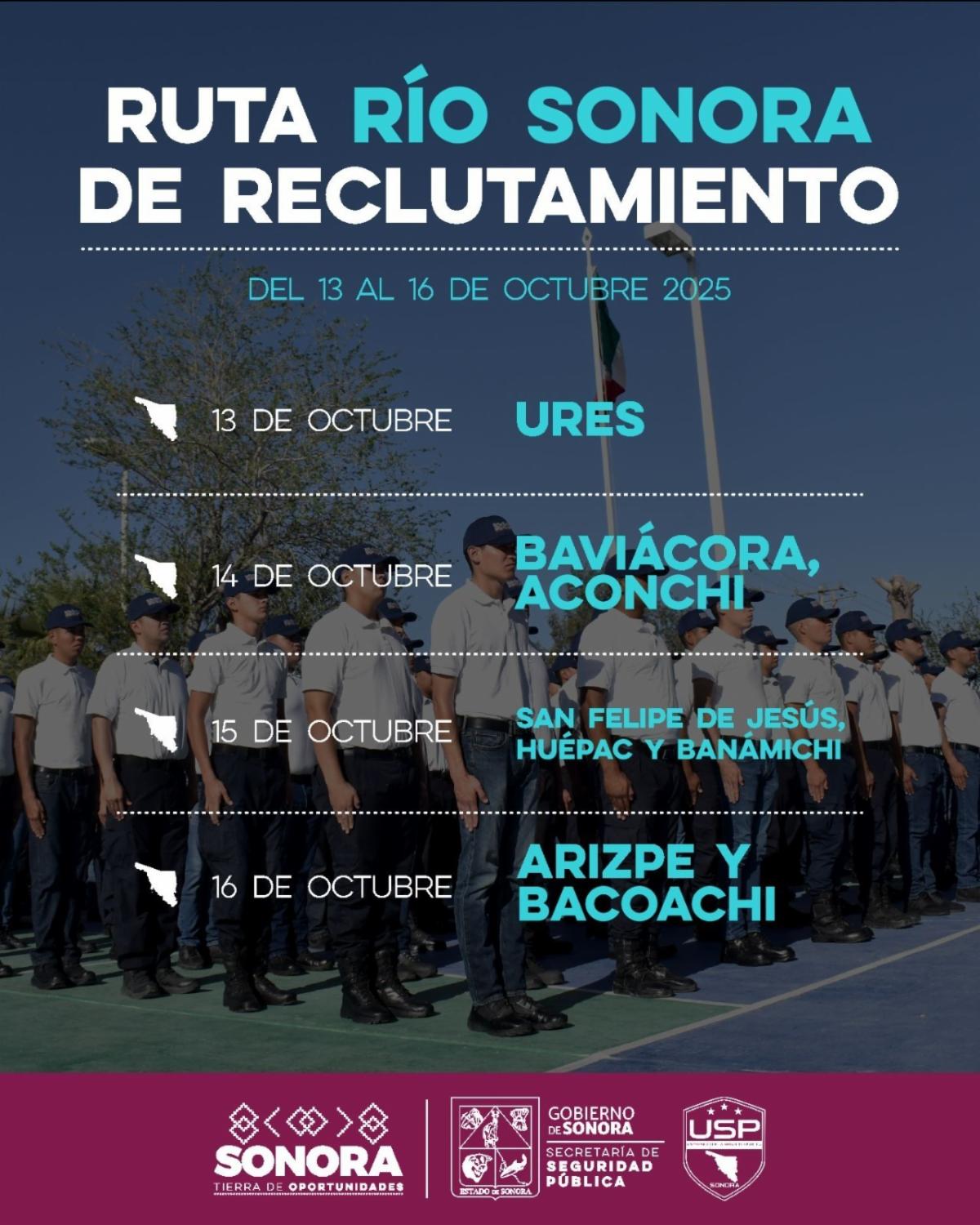  Ures, Sonora; 13 de octubre de 2025.-Invita Gobierno de Sonora a jóvenes con vocación de servicio a formarse como Policía de Proximidad