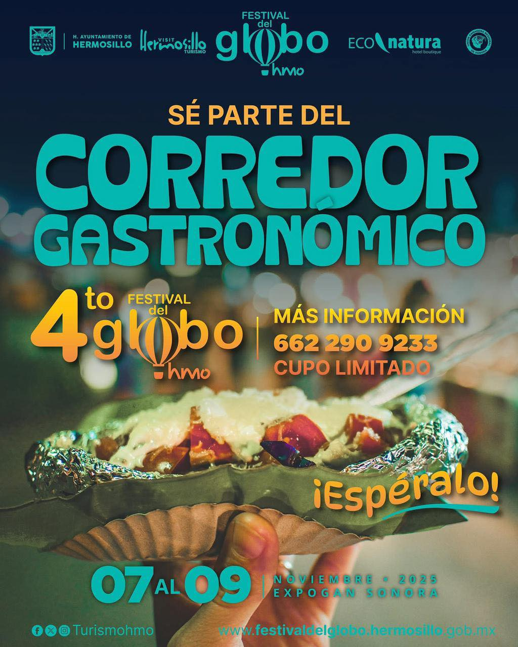 Hermosillo, Sonora; 19 de junio del 2025.-El Gobierno de Hermosillo invita al Corredor Gastronómico en el 4to Festival del Globo