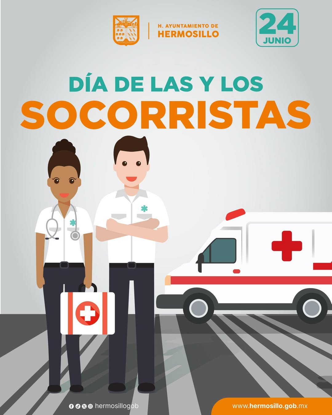 Hermosillo, Sonora; 24 de junio del 2025.-El Gobierno de Hermosillo reconoce y honra a las y los socorristas en su día